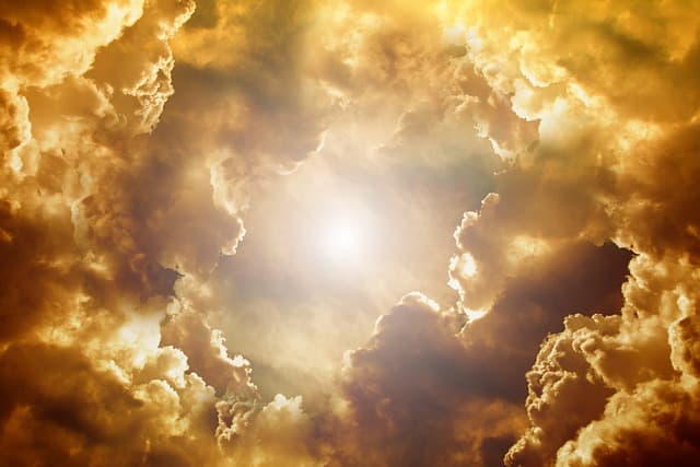 heaven, clouds, cloud shape, swelling cloud, weather, storm, sun, seem, nature, seem to be, shine, very beautiful, enormous, evening sky, radiant, heavenly, divine, fantasy