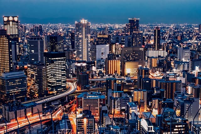 city, buildings, night, city lights, skyscrapers, skyline, cityscape, office buildings, infrastructures, business district, towers, high-rise, high-rise buildings, downtown, urban, evening, view, umeda, osaka, japan, city, osaka, japan, japan, japan, japan, japan