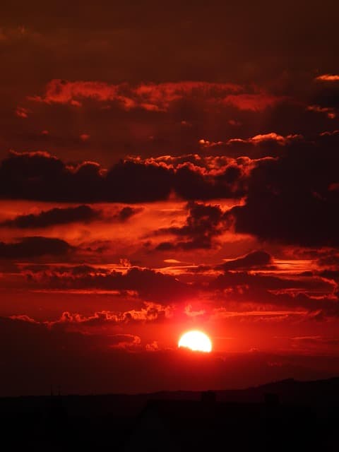 sun, sky, sunset, sunlight, dusk, nature, red sky, setting sun, scenery, twilight, skyscape, clouds