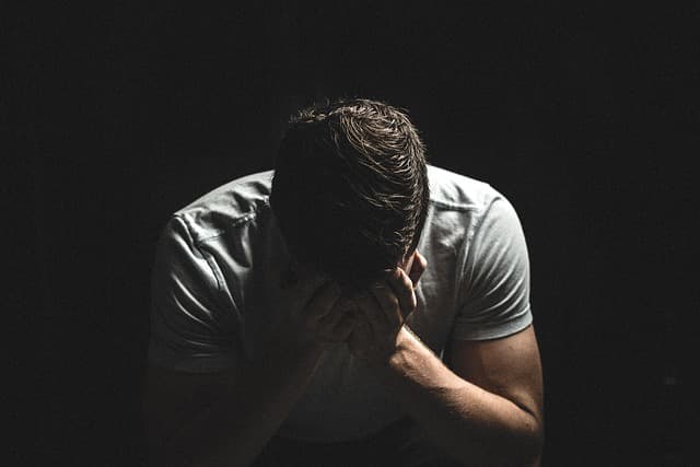 guy, man, people, dark, shadow, hands, sad, crying, unhappy, despair, gray dark, man, sad, sad, sad, sad, sad