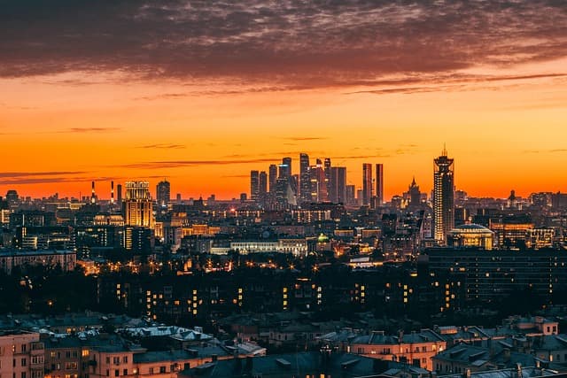 sunset, nature, city, twilight, urban landscape, horizon line, living nature, urban, skyscrapers, natural, cityscape, skyline, city center, city lights, structures, building, towers, city, city, city, city, city, cityscape