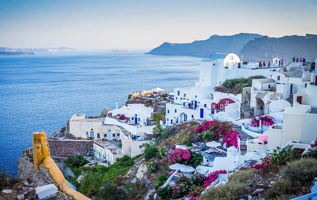 santorini, greece, buildings, houses, town, village, architecture, greek architecture, oia, mediterranean, cyclades, europe, nature, tourism, aegean, destination, caldera, greek, sea