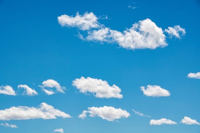 sky, clouds, atmosphere, nature, weather, blue sky, white clouds, shapes